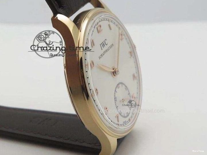 MIROTIME 0207 Compact Portuguese IW545409 RG ZF 1:1 Best Edition White Dial On Brown Leather Strap A 7336